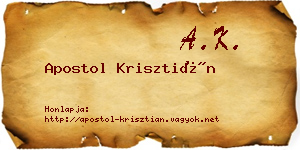 Apostol Krisztián névjegykártya